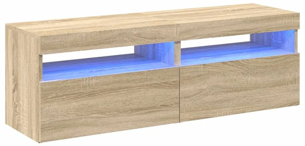 804416 vidaXL ТВ шкафове с LED осветление 2 бр дъб сонома 60x35x40 см