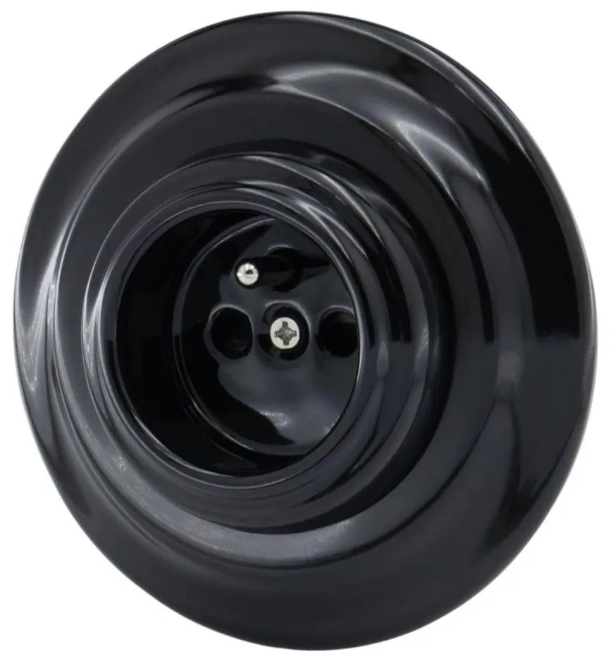 Bohemia-Design - Порцеланов ретро домашен контакт с рамка 250V/16A черен