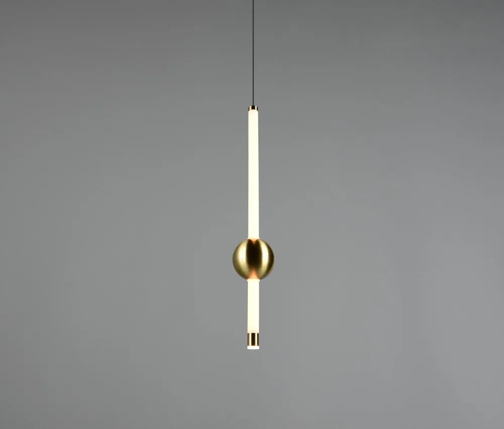 LED затъмняващо се висящо осветително тяло в месингов цвят Melita – Trio