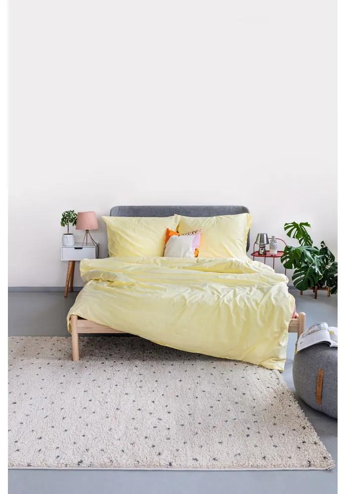 Ванилово жълто памучно спално бельо за двойно легло , 200 x 220 cm - Bonami Selection
