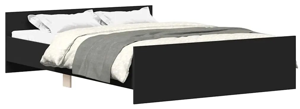 3203776 vidaXL Рамка за легло с горна и долна табла, черна, 120x190 см