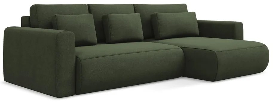 Разтегателен ъглов диван с място за съхранение в цвят каки (десен ъгъл) Kapua – Makamii