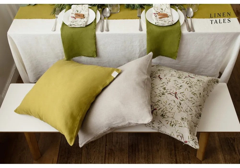 Ленена калъфка за възглавница 50x50 cm Moss Green – Linen Tales