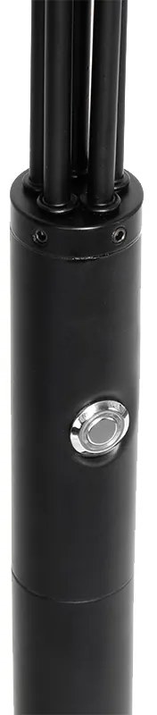 Дизайнерска подова лампа черна с 5-светлинна димираща LED - Sixties Trento