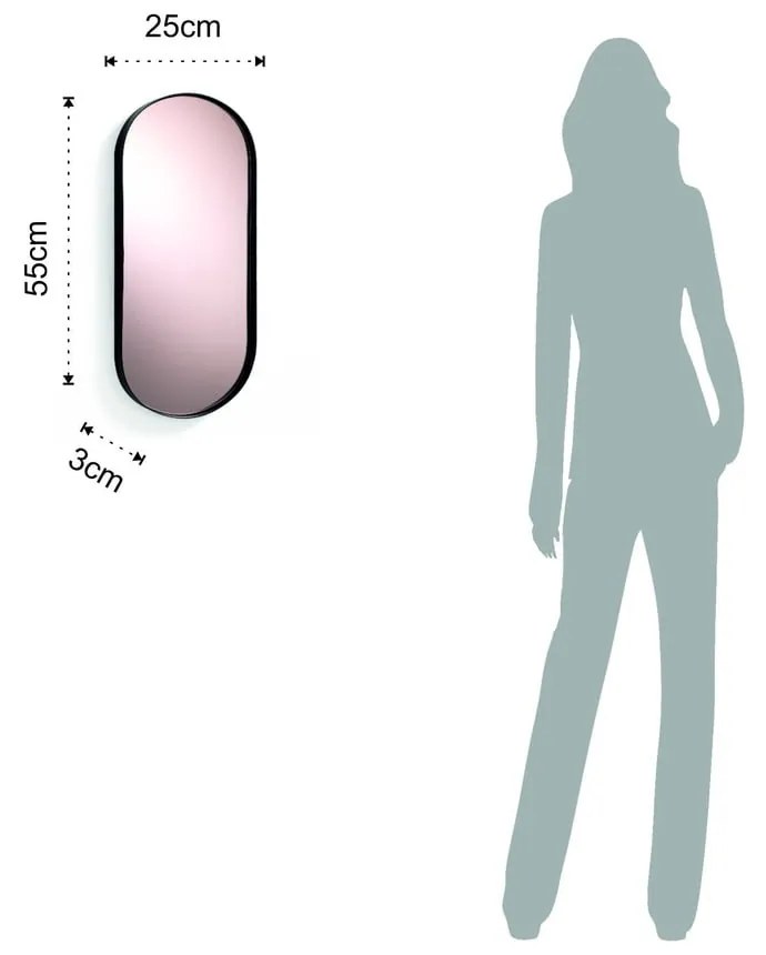 Овално стенно огледало , 25 x 55 cm Afterlight - Tomasucci