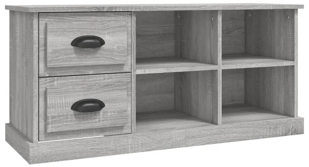 816182 vidaXL ТB шкаф, сив сонома, 102x35,5x47,5 см, инженерно дърво