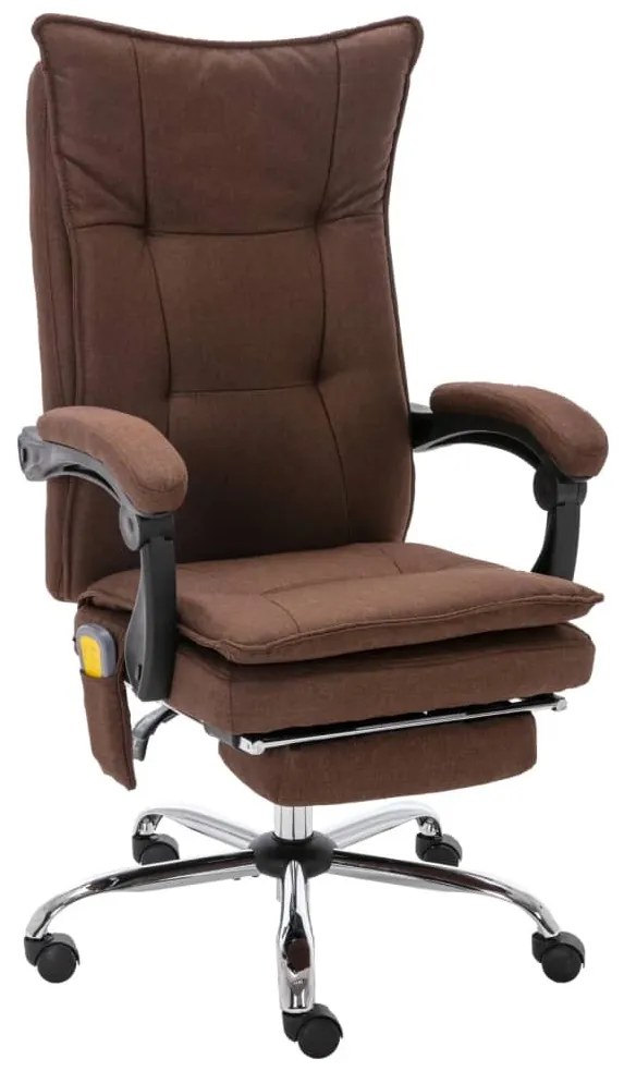 20374 vidaXL Масажен офис стол, кафяв, текстил