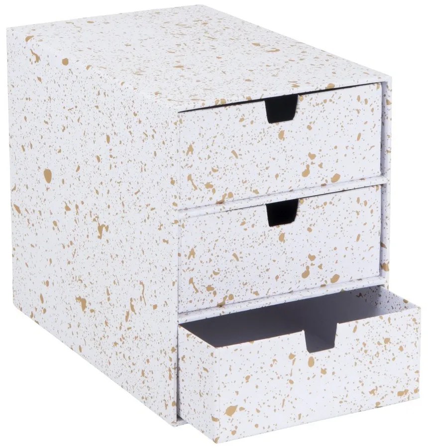 Кутия за чекмеджета с 3 чекмеджета в златисто и бяло Ingrid - Bigso Box of Sweden