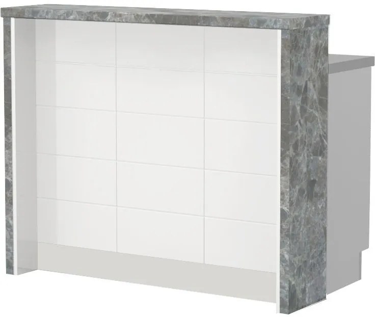 Островна кухненска пейка Hudson-Length: 120 cm.-White-Siena Marble