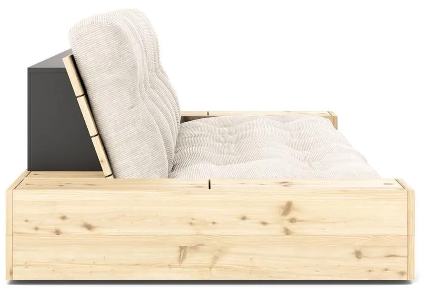 Бял разтегателен диван от велур 244 см Base – Karup Design
