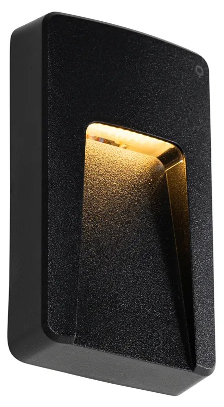 Комплект от 2 черни правоъгълни външни стенни лампи с LED IP65 - Gem