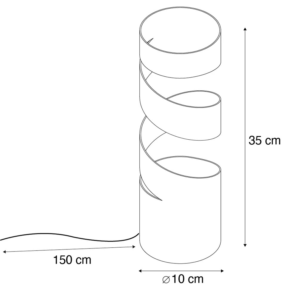 Moderne tafellamp taupe met goud - Stream
