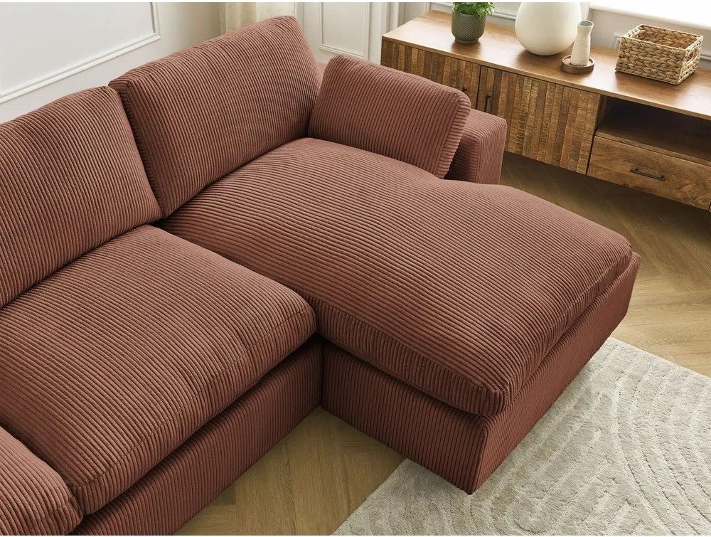 Оранжев ъглов диван от рипсено кадифе Belair – Bobochic Paris