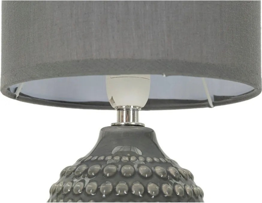 Сива керамична настолна лампа с текстилен абажур (височина 30,5 cm) Points – Mauro Ferretti