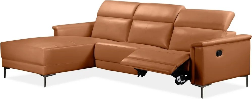 Кафяв ъглов диван от изкуствена кожа (ляв ъгъл) Lund – Støraa