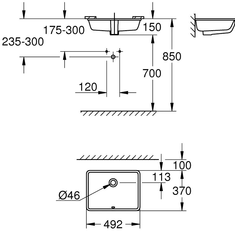 Под гишето Умивалник Grohe Cube Ceramic