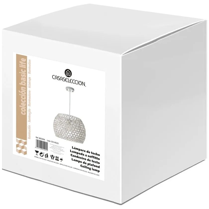 Кремаво висящо осветително тяло с бамбуков абажур ø 35 cm – Casa Selección