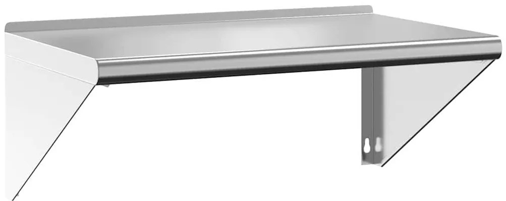 30274 vidaXL Стенен рафт, 75x45x31 см, сребрист, неръждаема стомана