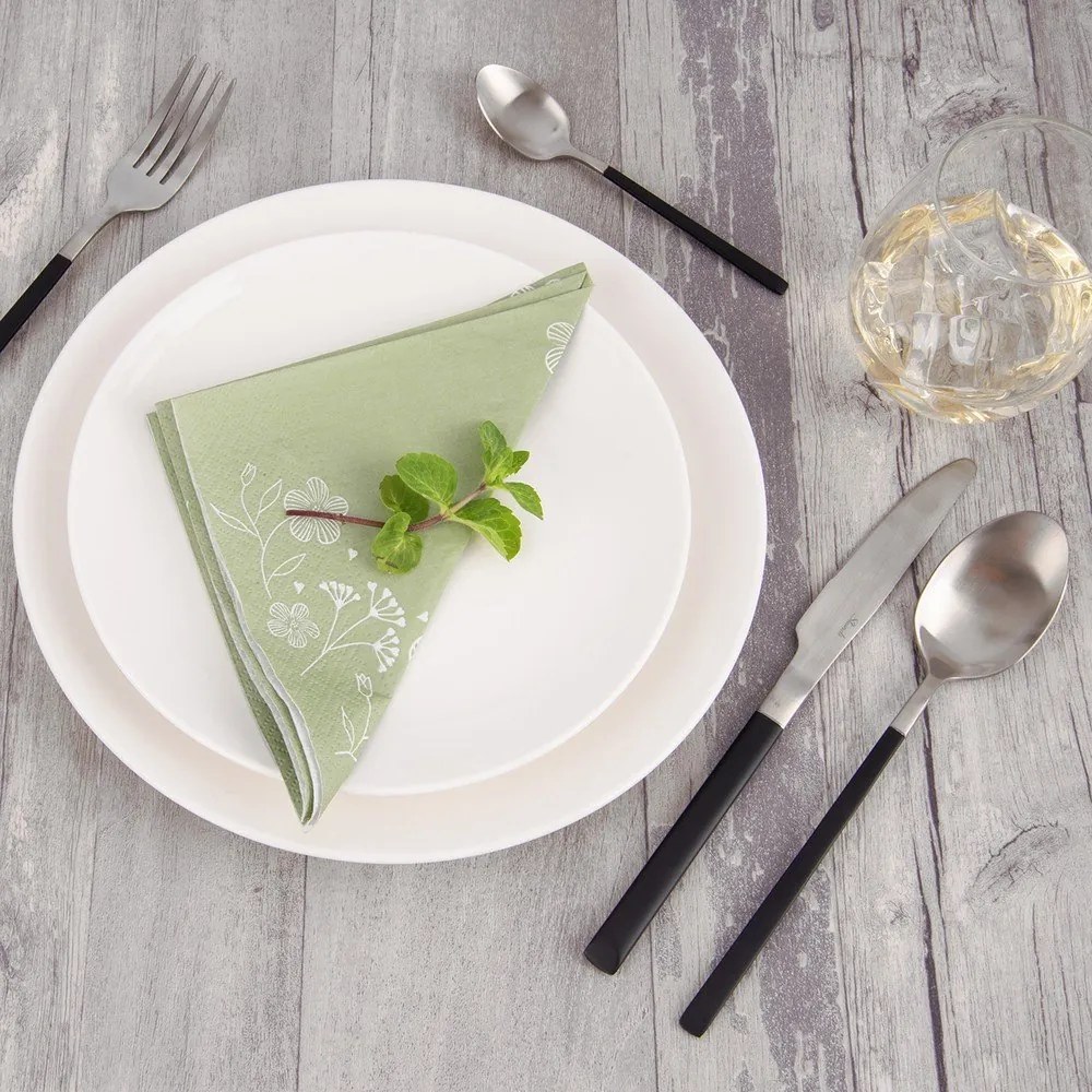 Черен/в сребрист цвят прибори за хранене от неръждаема стомана 24 бр. Skandi – Orion