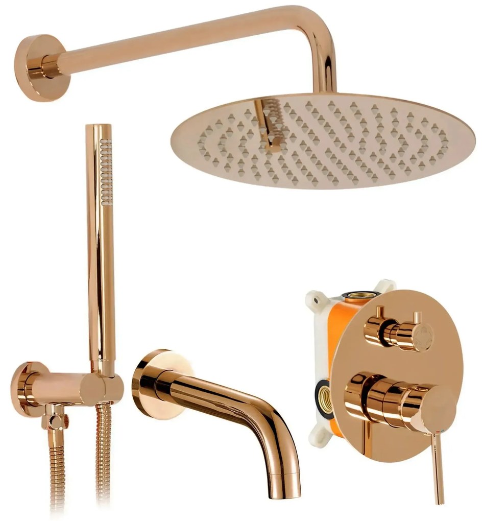 ДУШ СИСТЕМА за вграждане Rea Lungo Copper + BOX