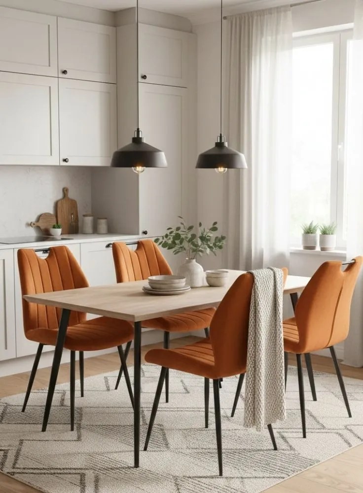 Стол Arco Velvet-Кафяв (4) парчета