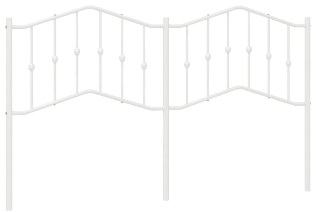 373873 vidaXL Метална резервна табла за легло, бяла, 160 см