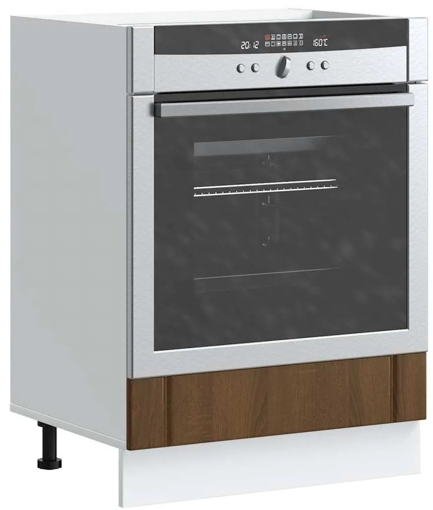 853764 vidaXL Шкаф за фурна, Lucca, кафяв дъб, инженерно дърво