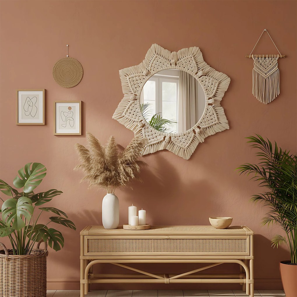 Бохо стенно огледало 53CM 322048