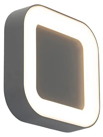 Стенна и таванна лампа сива квадратна IP54 - Ariel