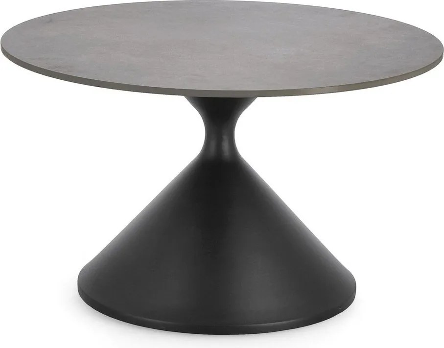 Черна кръгла масичка за кафе с плот от имитация на мрамор ø 70 cm Joona – Bizzotto