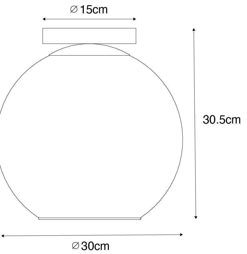 Дизайнерски таванна лампа черна със златно стъкло - Bert