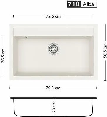 Eurolux IMPULSE 795 SI Композитна мивка за вграждане