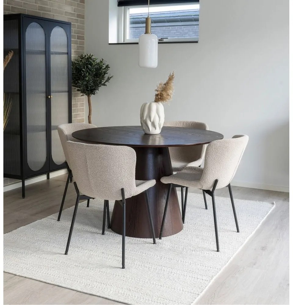 Кръгла маса за хранене с плот от орехово дърво ø 120 cm Bolton - House Nordic