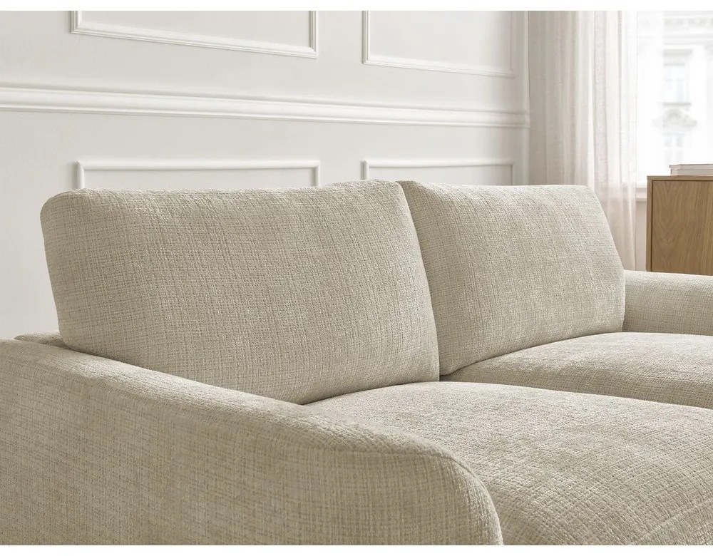 Бежов шенилов ъглов диван (десен ъгъл) Leonore – Bobochic Paris