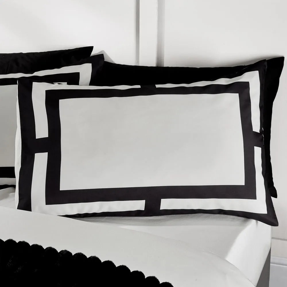 Черно-бял двойно спално бельо 200x200 cm Mono Panel – Catherine Lansfield