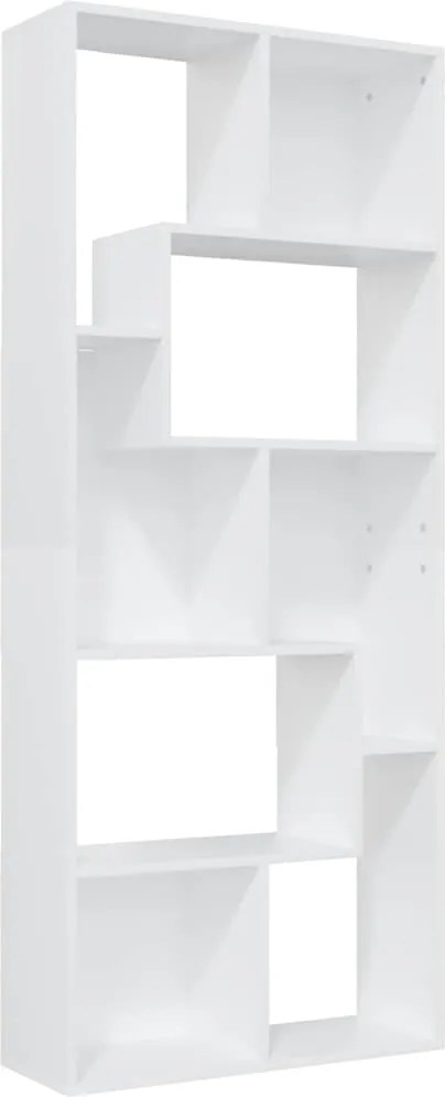 801877 vidaXL Шкаф библиотека, бял, 67x24x161 см, инженерно дърво