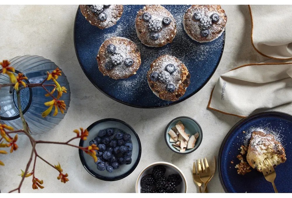 Черна/синя десертна глинена чиния ø 21 cm Gastro Dark Blue/Black – Bitz