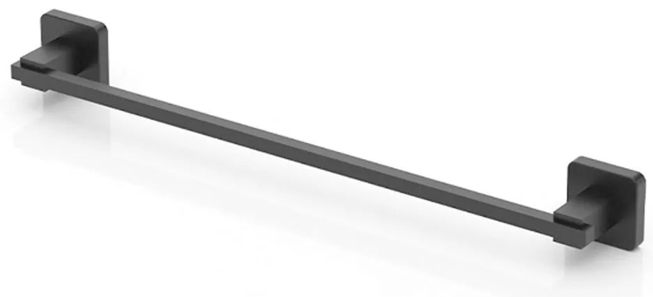 Закачалка за кърпи и хавлии TEKNO TEL TR MG 360B, 47х6х5 см, Закрепване с дюбел, Матово черно