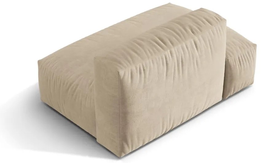 Бежов кадифен модул за диван (ляв ъгъл) Martina – Micadoni