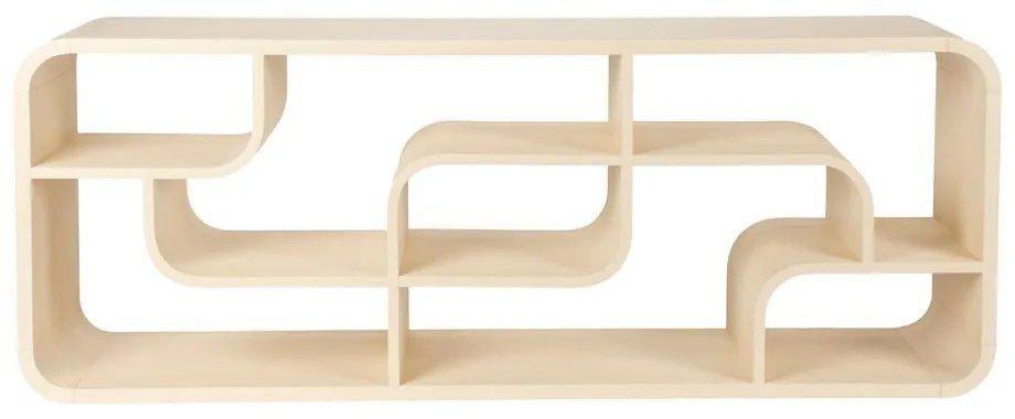 Кремава библиотека от масивен дъб 60x160x35 cm Seven – Zuiver