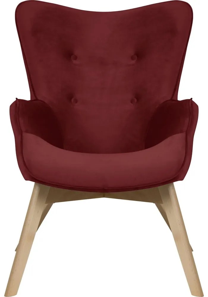 Червено кадифено кресло Niko – Ropez