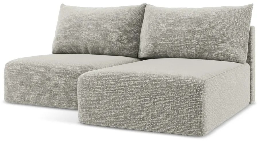 Светлосив разтегателен ъглов диван с място за съхранение (десен ъгъл) Kalena – Makamii