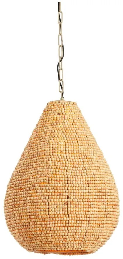 Висящо осветително тяло в естествен цвят с дървен абажур ø 40 cm Kabinda – Light &amp; Living