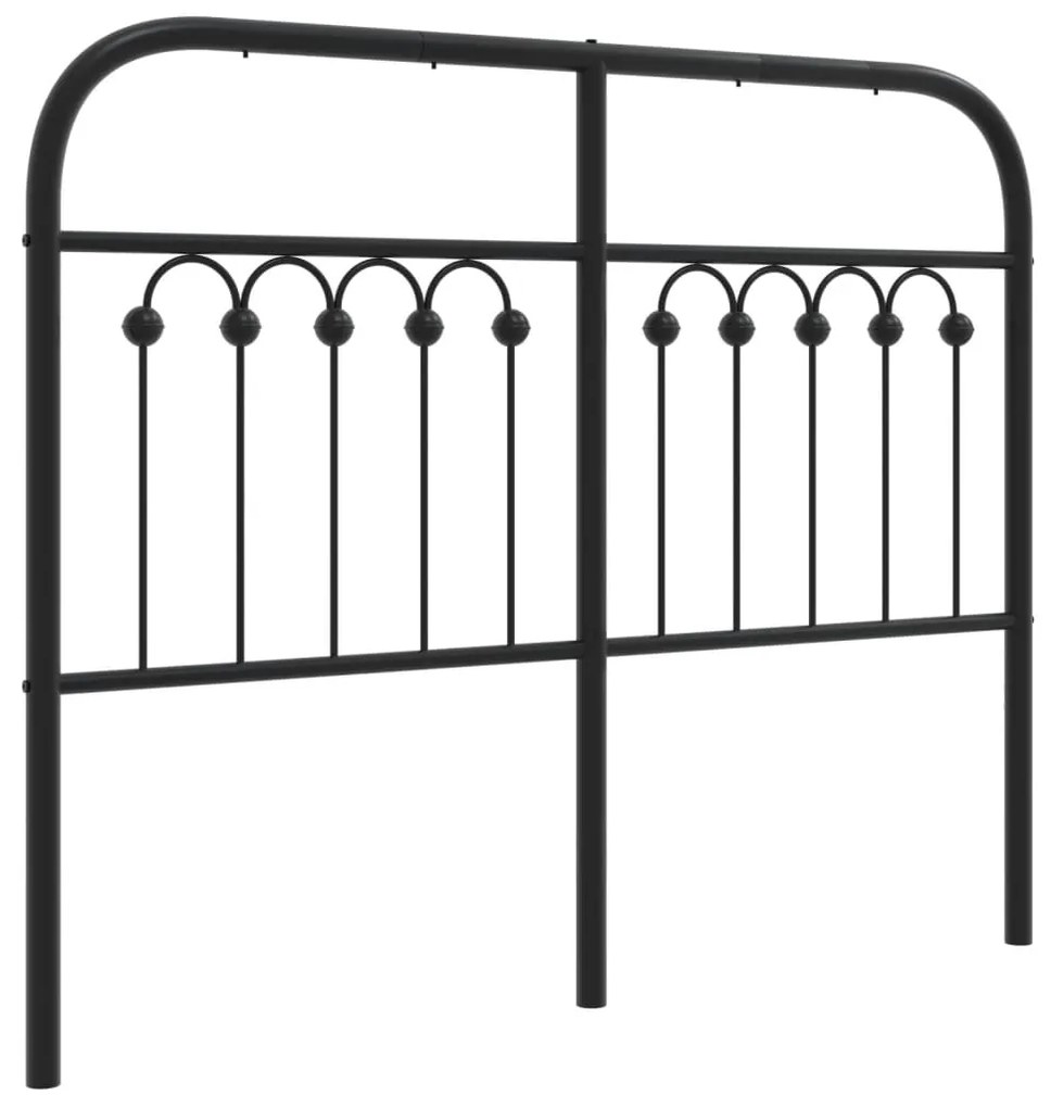 376631 vidaXL Метална резервна табла за легло, черна, 120 см