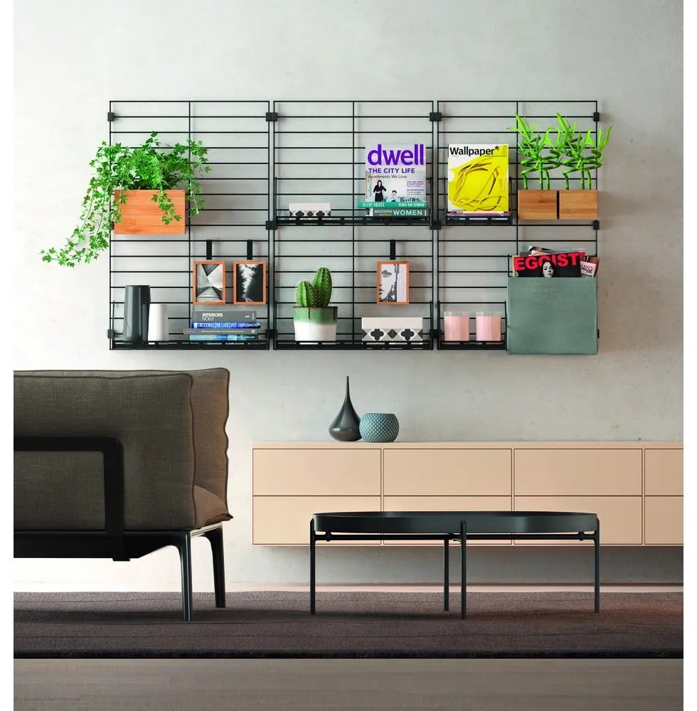 Черен метален компонент - рафт 18x15 cm Mural – Metaltex