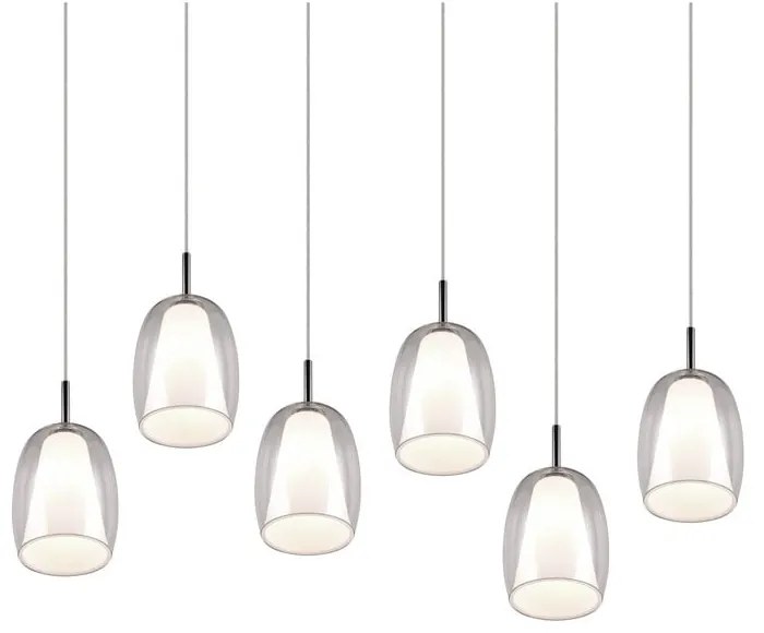 Висяща лампа със стъклен абажур в сребристо Barret - Trio Select