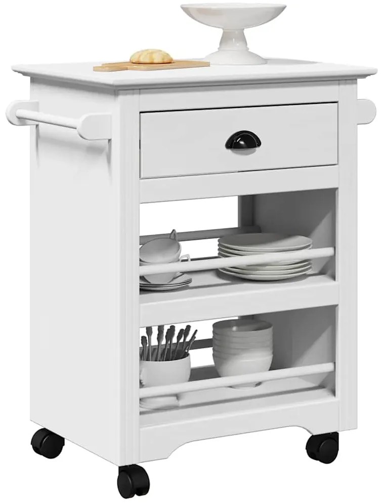 4016878 vidaXL Кухненска количка "BODO" Бяла 67,5x45x80 cm