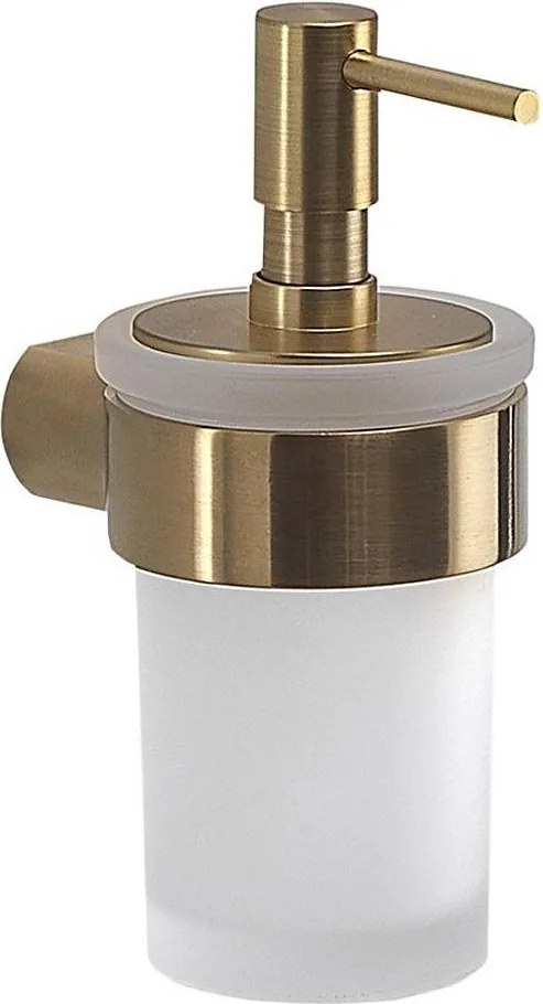 Gedy - Стенен дозатор за течен сапун PIRENEI 110 мл млечно стъкло/матово злато