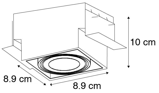 Комплект от 6 вградени прожектори черни GU10 наклоняеми без рамка - Oneon