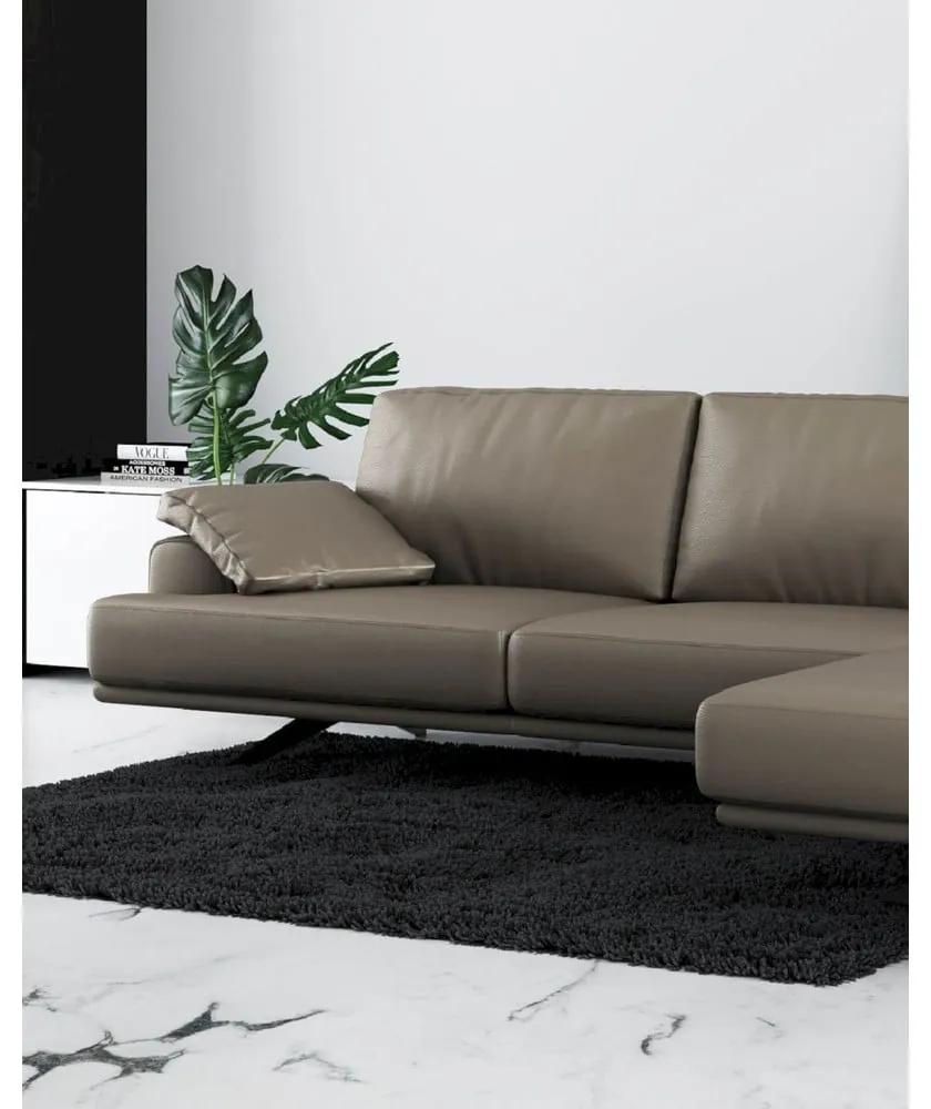 Ъглов диван от светлокафява кожа (десен ъгъл) Prado - MESONICA
